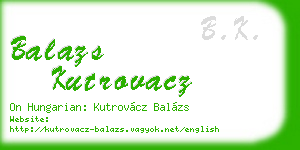 balazs kutrovacz business card